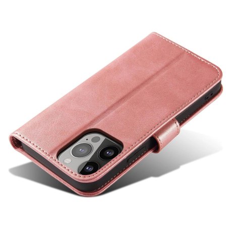 Magnet Case etui Samsung Galaxy S23 Ultra pokrowiec z klapką portfel podstawka różowe
