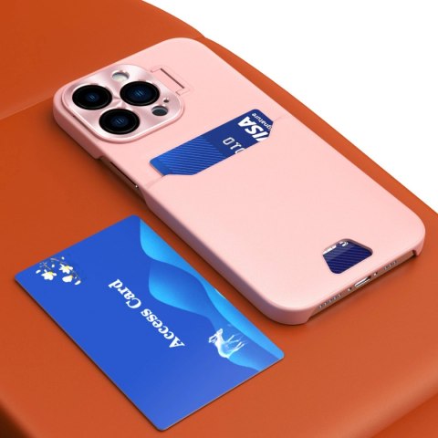 Leather Stand Case etui Samsung Galaxy S23 pokrowiec portfel na kartę z podstawką różowe