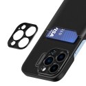 Leather Stand Case etui do iPhone 14 Pro Max pokrowiec portfel na kartę z podstawką czarne