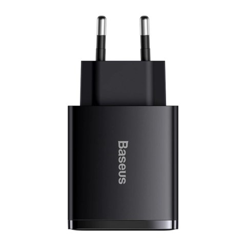 [PO ZWROCIE]Baseus Compact szybka ładowarka sieciowa 2x USB / USB Typ C 30W 3A Power Delivery Quick Charge czarny (CCXJ-E01)