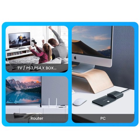 Adapter SATA Ugreen CM257 do dysku 2.5'' / 3.5'' USB-A 5Gb/s - czarny