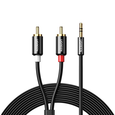 Kabel Ugreen AV116 10591 audio mini jack 3,5 mm (męski) / 2RCA (męski) 5m - czarny