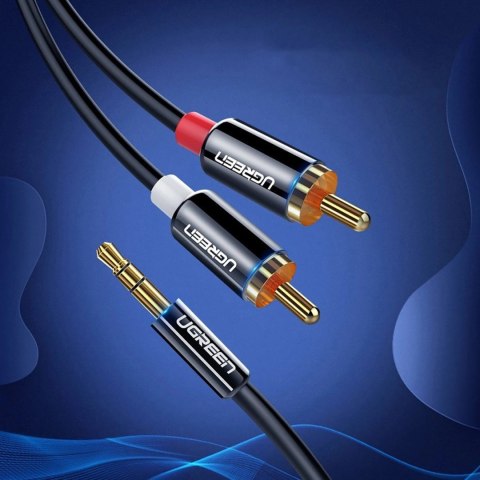 Kabel Ugreen AV116 10591 audio mini jack 3,5 mm (męski) / 2RCA (męski) 5m - czarny