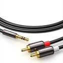 Kabel Ugreen AV116 10591 audio mini jack 3,5 mm (męski) / 2RCA (męski) 5m - czarny
