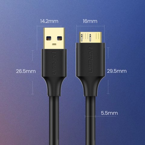 Kabel Ugreen US130 10843 USB-A 3.0 - micro USB-B 2m - czarny