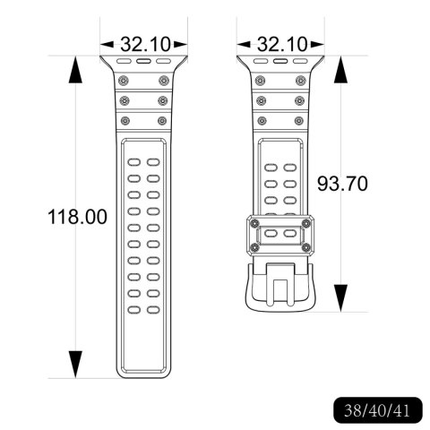 Pasek Strap Triple Protection do Apple Watch 38 / 40 / 41 mm opaska bransoleta - przezroczysty