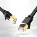 Ugreen kabel sieciowy internetowy Ethernet patchcord U/FTP Cat. 7 10Gb/s płaski 0.5m czarny (NW106)