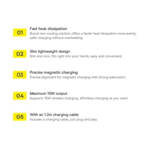 Baseus Simple Mini3 ładowarka magnetyczna MagSafe Qi 15W fioletowa