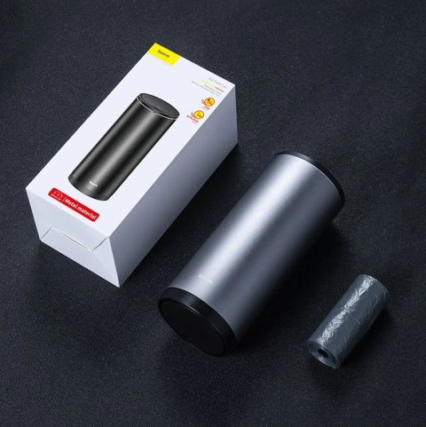 Baseus samochodowy mini kosz na śmieci z pokrywką do auta czarny (CRLJT-01)