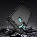 Carbon Case etui do Infinix Hot 12 Pro elastyczny silikonowy karbonowy pokrowiec czarne
