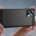 Carbon Case etui do Motorola Moto G53 / G13 elastyczny silikonowy karbonowy pokrowiec czarne