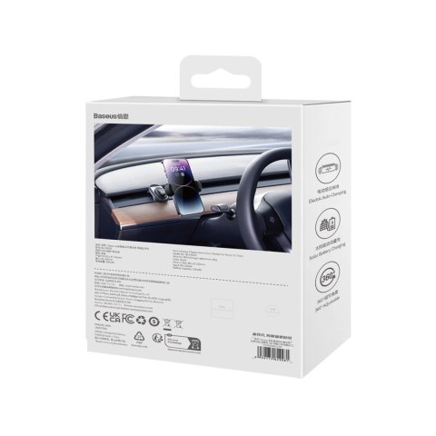 Uchwyt samochodowy elektryczny z panelem słonecznym do Tesla Model 3 / Y Baseus T-Space - czarny