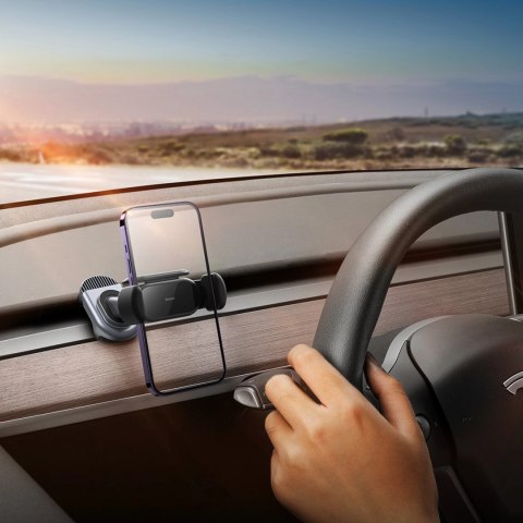 Uchwyt samochodowy elektryczny z panelem słonecznym do Tesla Model 3 / Y Baseus T-Space - czarny