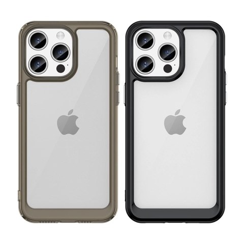 Wzmocnione etui z elastyczną ramką do iPhone 15 Pro Outer Space - czerwone