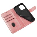 Etui portfel z klapką podstawką do iPhone 15 Pro Max Magnet Case - różowe