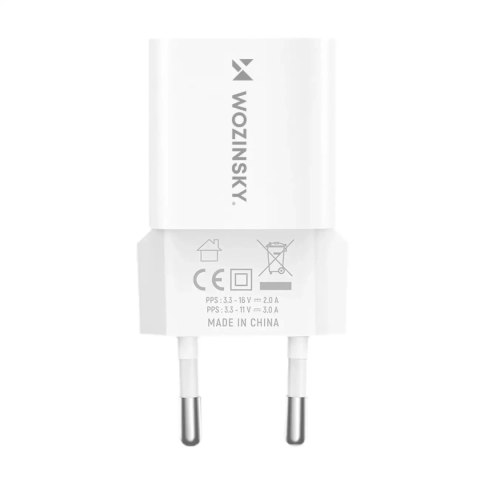 Ładowarka sieciowa Wozinsky WWCEAC GaN USB-A USB-C 33W - biała