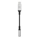 Adapter 3mk USB-C - minijack 3.5 mm - srebrny