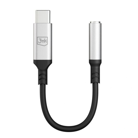 Adapter 3mk USB-C - minijack 3.5 mm - srebrny