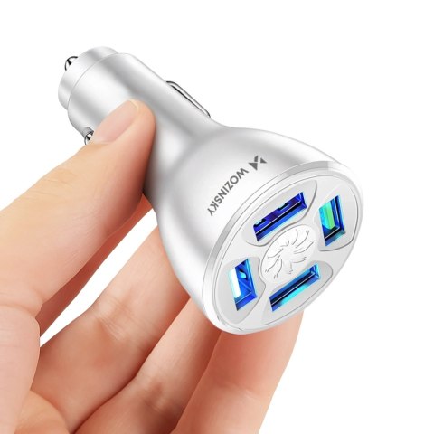 Ładowarka samochodowa Wozinsky WCCAW 50W 4x USB-A QC - biała