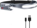 Latarka czołowa LED z czujnikiem ruchu IPX4 USB-C 1200 mAh - czarna