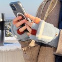 Rękawiczki zimowe do telefonu mitenki damskie / dziecięce - szare