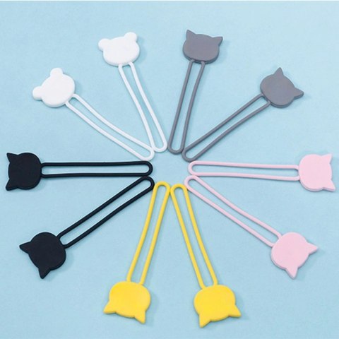 Silikonowy zwijacz kabla - różowy