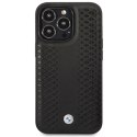 Etui BMW Leather Diamond Pattern na iPhone 14 Pro - czarne