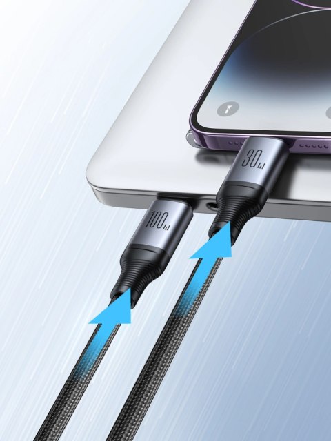 Kabel Joyroom Speedy Series S-A21 2w1 USB-C - USB-C / Lightning 100W 1.5m - czarny