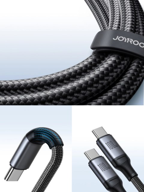Kabel Joyroom Speedy Series S-A21 2w1 USB-C - USB-C / USB-C 100W 1.5m - czarny