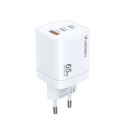 Ładowarka sieciowa GaN Wozinsky CGWCW 65W USB-A / 2 x USB-C - biała