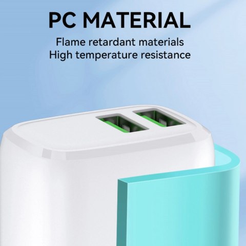 Ładowarka sieciowa Wozinsky CUWCW 2,4A 2 x USB-A - biała