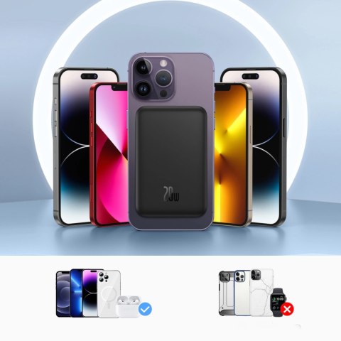 Mini powerbank Baseus 5000mAh 20W + kabel USB-C (20V/3A) - czarny