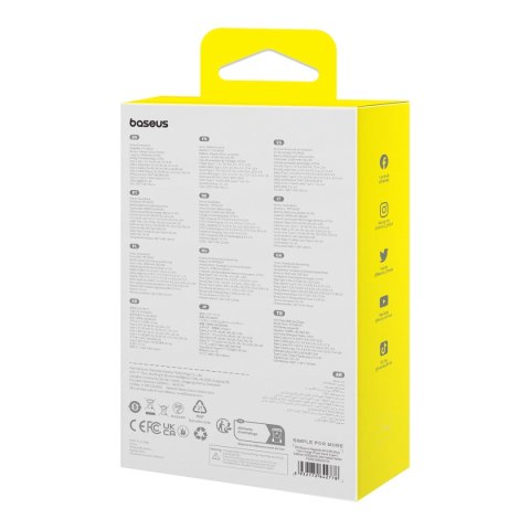 Powerbank Baseus Magnetic Mini MagSafe 10000mAh 30W z wbudowanym kablem USB-C - biały + kabel Baseus Simple Series USB-C - USB-C