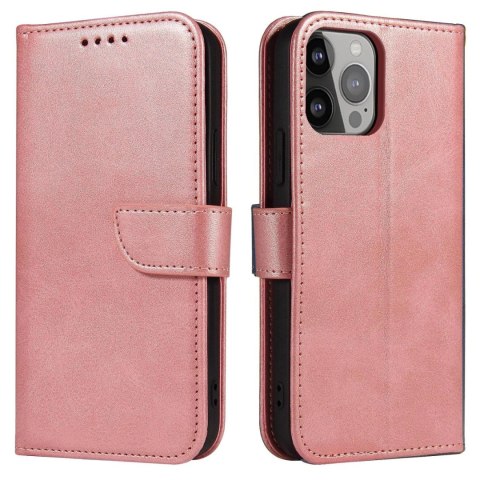 Etui Magnet Case do Samsung A15 z klapką i portfelem - różowe