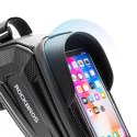 Sakwa rowerowa Rockbros B68 na ramę pancerna z kieszonką na telefon i pokrowcem 1.7l - czarna