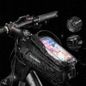 Sakwa rowerowa Rockbros B68 na ramę pancerna z kieszonką na telefon i pokrowcem 1.7l - czarna