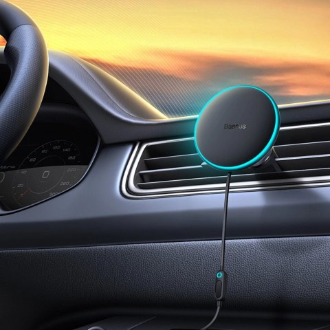 Ładowarka indukcyjna do samochodu MagSafe 15W USB C 25W Baseus CW01 - czarna