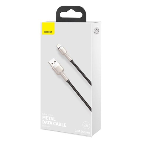 Kabel Baseus Cafule Series Metal Data USB-A / Lightning 2.4A 1m - czarny