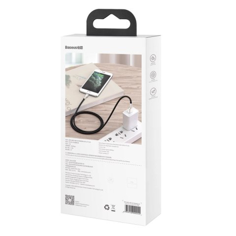 Kabel Baseus Cafule Series Metal Data USB-A / Lightning 2.4A 1m - czarny