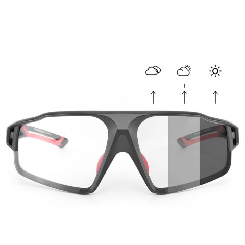 Okulary rowerowe Rockbros SP216BK fotochromowe UV400 - czarno-czerwone
