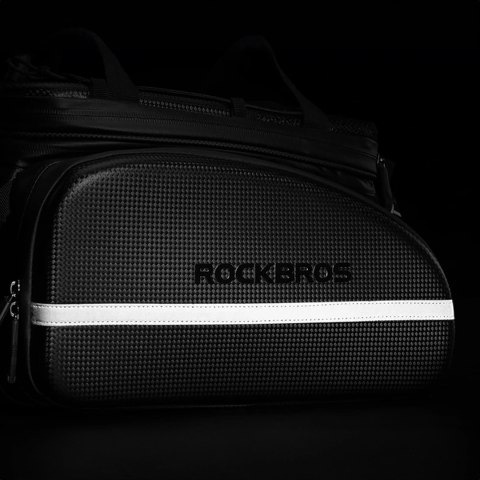 Torba rowerowa Rockbros A6-6 na bagażnik 35 l z rozkładanymi kieszeniami - czarna