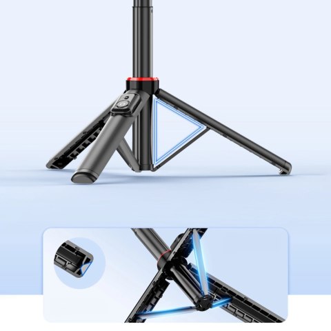 Wozinsky Selfie stick WC1Y2S teleskopowy tripod 1.3m ze stopu aluminium z uchwytem na telefon - czarny