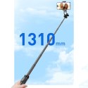 Wozinsky Selfie stick WC1Y2S teleskopowy tripod 1.3m ze stopu aluminium z uchwytem na telefon - czarny