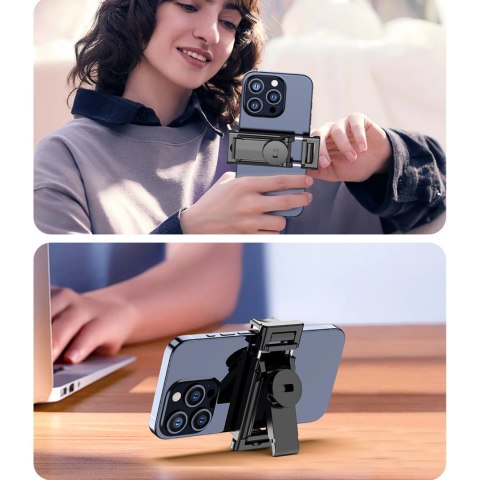 Wozinsky Selfie stick WC1Y2S teleskopowy tripod 1.3m ze stopu aluminium z uchwytem na telefon - czarny