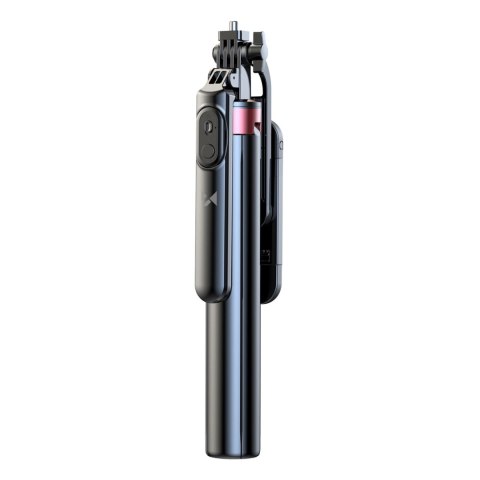 Wozinsky Selfie stick WH181D-Y1S teleskopowy statyw 1.75m ze stopu aluminium z podwójną lampą i uchwytem na telefon - czarny