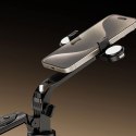 Wozinsky Selfie stick WH181D-Y1S teleskopowy statyw 1.75m ze stopu aluminium z podwójną lampą i uchwytem na telefon - czarny
