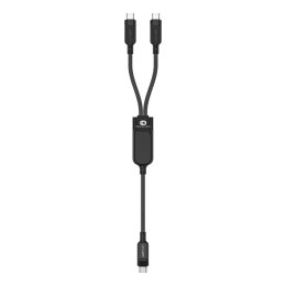 Kabel Acefast C5 USB-C - USB-C / USB-C 2w1 100W 480Mb/s - czarny