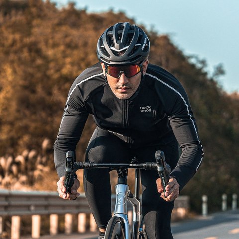 Kurtka rowerowa Rockbros jesień/zima z długim rękawem S - czarna