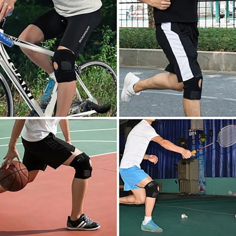 Ochraniacz sportowy Rockbros LF1106M na rzepkę i staw kolanowy rozmiar M - czarny