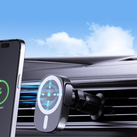 Uchwyt Dudao FW11 samochodowy do telefonu z ładowarką indukcyjną 15W na kratkę nawiewu / kokpit - czarny